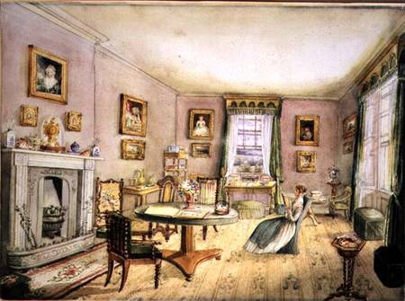 The Drawing Room, East Wood, Hay, f54 from an Album of Interiors van Charlotte Bosanquet