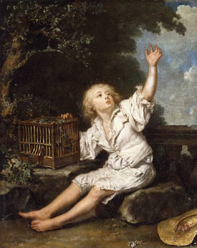 Junge mit einem leeren Vogelkäfig. van Charpentier d.Ä.,Jean-Baptiste