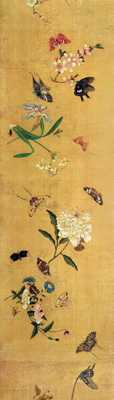 One Hundred Butterflies, Flowers and Insects, detail from a handscroll van Chen Hongshou