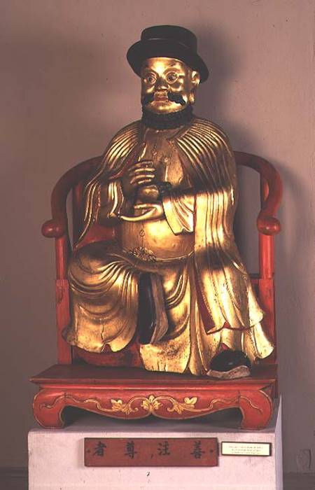Marco Polo, Gilded Wooden Sculpture van Chinese