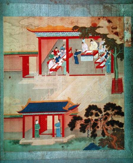 Civil Service Exam Under Emperor Jen Tsung (fl.1022) from a history of Chinese emperors van Chinese School