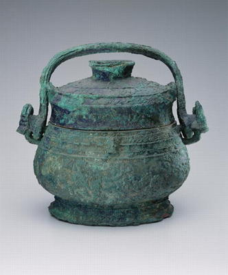 Covered vessel, Shang Dynasty, 17th-11th BC (bronze) van Chinese School