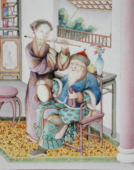 Detail from an imperial Canton panel, Qianlong period van Chinese School