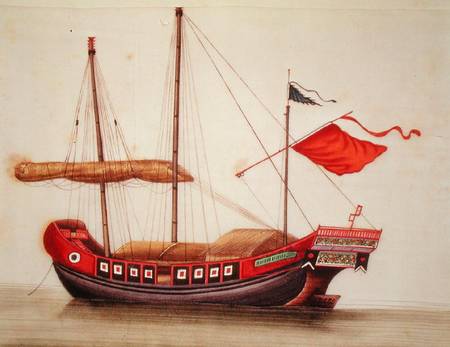 Embarkation of a sailing boat van Chinese School