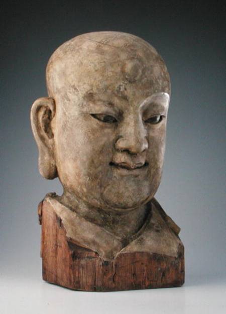 Head of a louhan, Yuan dynasty van Chinese School