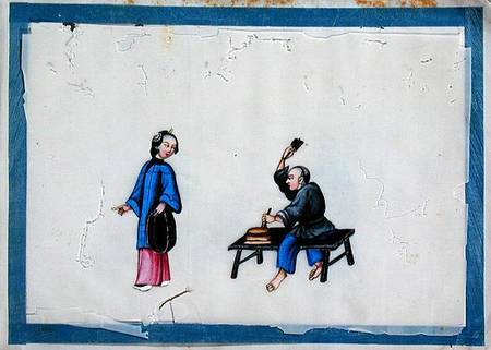 Noblewoman with a tradesman van Chinese School