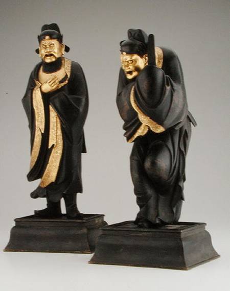 Pair of Taoist officials, Yuan or early Ming dynasty rcel van Chinese School