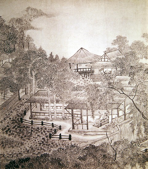 Passing the Summer at the Thatched Hall of the Inkwell (ink on paper) van Chinese School