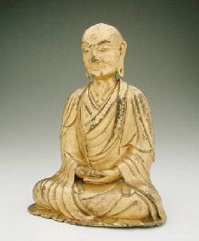 Figure of a seated luohan, Liao dynasty