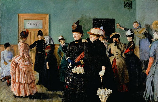 Albertine at the Police Doctor''s waiting room, 1886-87 van Christian Krohg