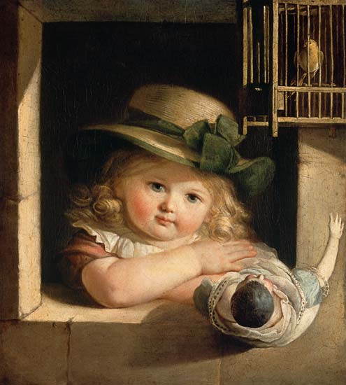 Kind mit Puppe van Christian Leberecht Vogel