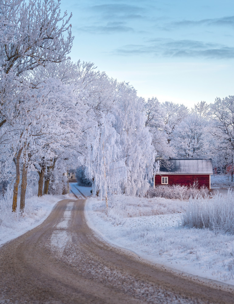 Frosty road van Christian Lindsten