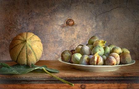Still Life with Figs and Melon