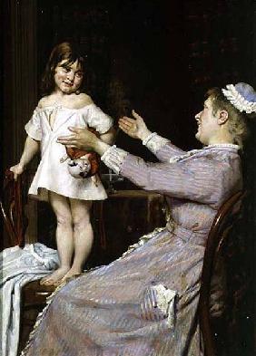 Little Girl with a Doll and Her Nurse