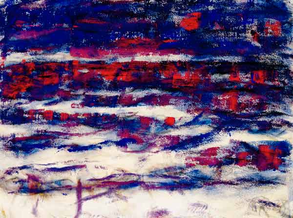 Ostseestrand bei Ahlbeck (Blau-rote Dämmerung) van Christian Rohlfs