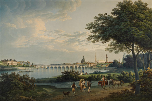 View of Dresden van Christian Gottlieb Hammer