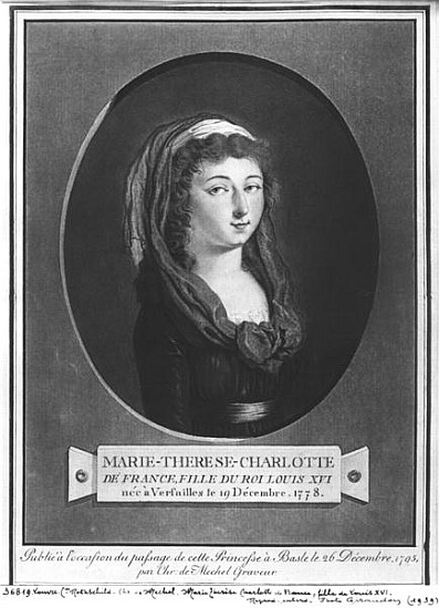 Marie-Therese-Charlotte de France (1778-1851) aged seventeen van Christian von Mechel