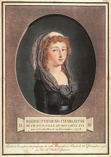 Marie-Therese-Charlotte de France (1778-1851) aged seventeen van Christian von Mechel