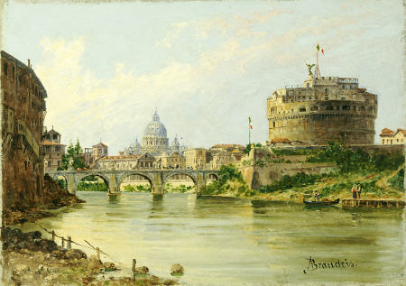 The Tiber With The Castel Sant''Angelo And St van 
