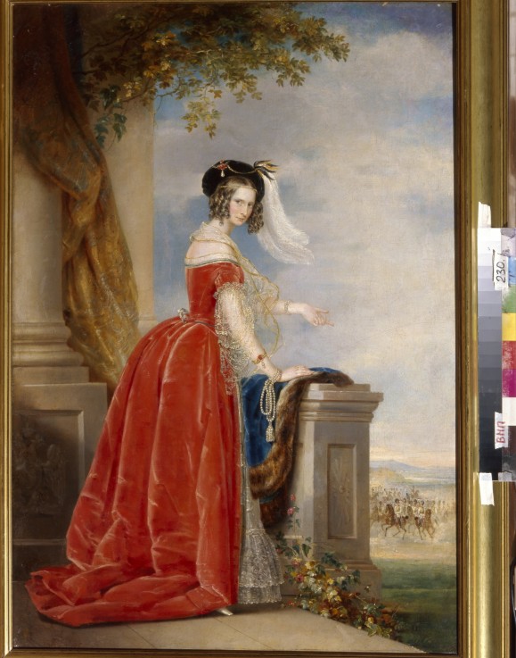 Portrait of Empress Alexandra Fyodorovna (Charlotte of Prussia), Emperor's Nicholas I wife (1798-186 van Christina Robertson