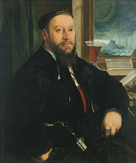 Portrait of Matthäus Schwarz van Christoph Amberger
