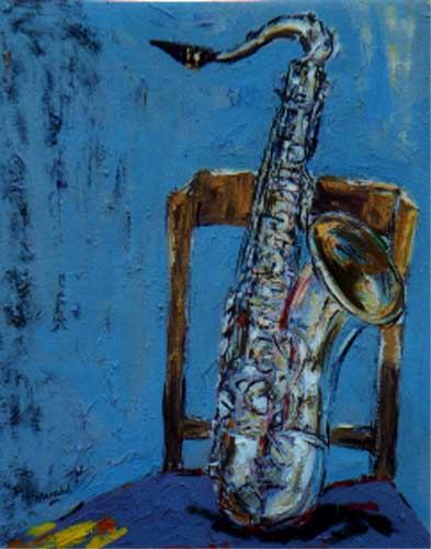 Saxophon mit Stuhl II van Christoph Menschel