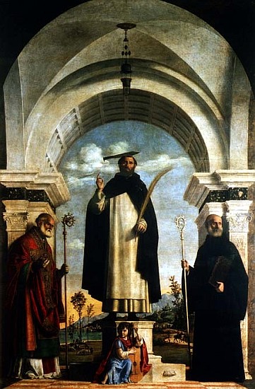 The Martyrdom of St.Peter and 2 saints (altarpiece) van Giovanni Battista Cima da Conegliano