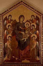 Thronende Madonna, umgeben von sechs Engeln