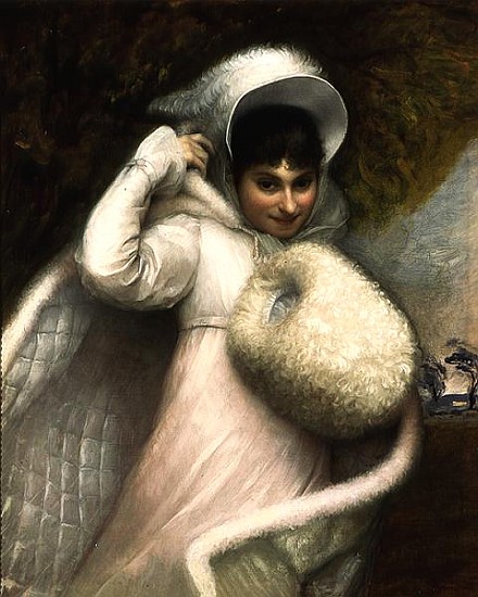 Portrait of a Lady in a White Dress van (circle of) Rev. Mathew William Peters