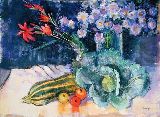 Still Life with Fruit and Flowers (mixed media)  van Claire  Spencer