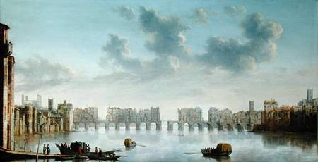 Old London Bridge van Claude de Jongh