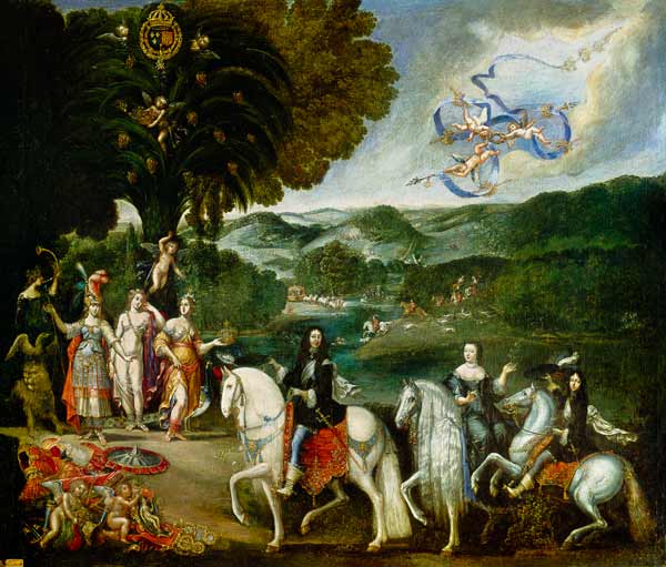 Allegory of the Marriage of Louis XIV (1638-1715) van Claude Deruet