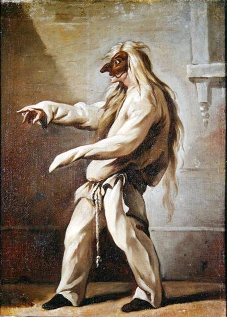 Character from the Commedia dell'Arte van Claude Gillot