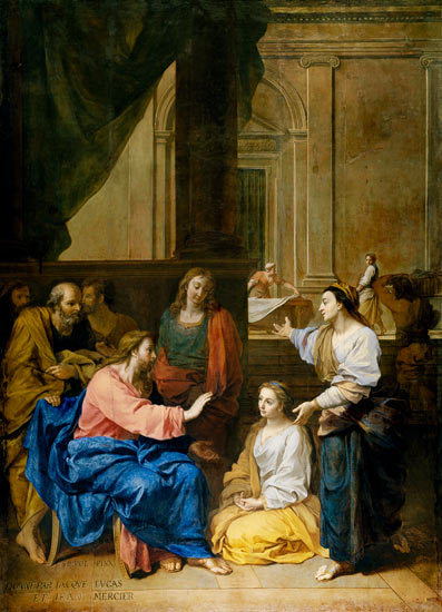 Christ with Martha and Mary van Claude II Saint-Paul
