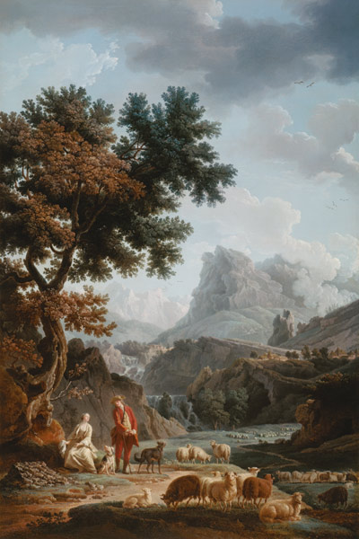 The Alpine Shepherdess van Claude Joseph Vernet