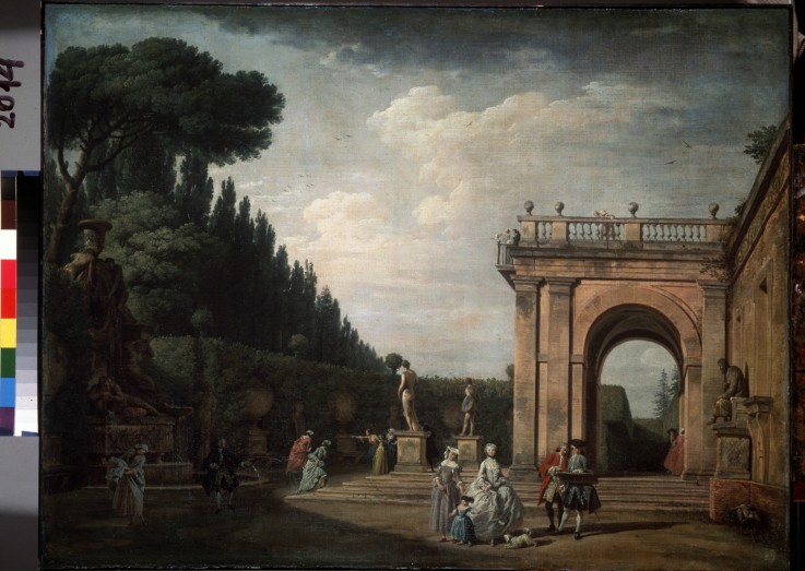 View in the Park of the Villa Ludovisi in Rome van Claude Joseph Vernet