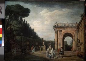View in the Park of the Villa Ludovisi in Rome