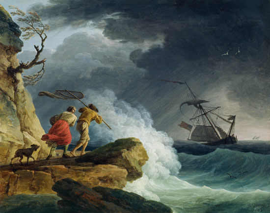 Coastal Scene in a Storm van Claude Joseph Vernet