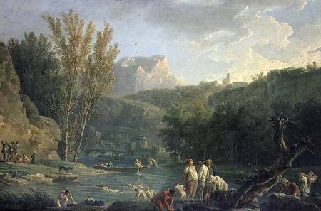 River Scene with Bathers van Claude Joseph Vernet
