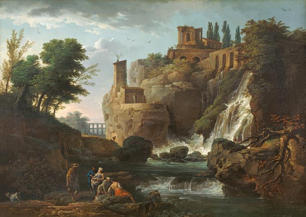 The Falls of Tivoli van Claude Joseph Vernet
