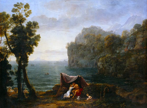 Küstenlandschaft mit Acis und Galatea. van Claude Lorrain