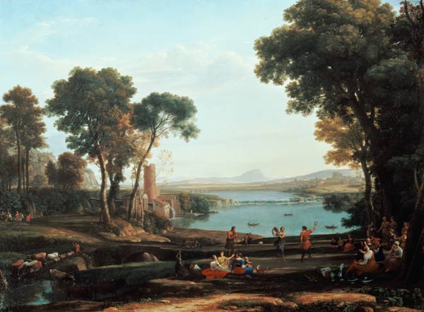 Landschaft mit der Vermählung von Isaak und Rebekka van Claude Lorrain