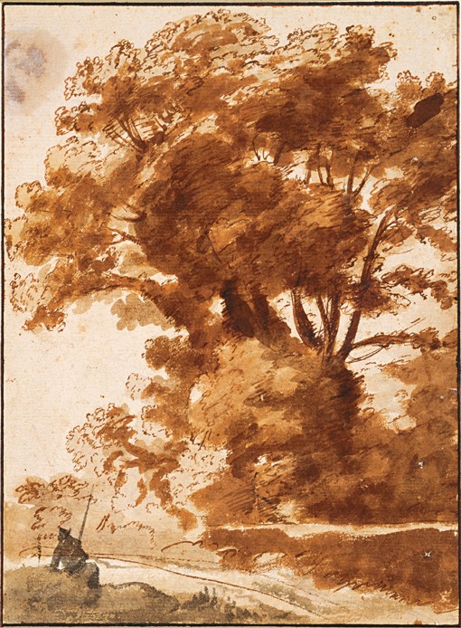 Group of Trees and Resting Sheperd van Claude Lorrain