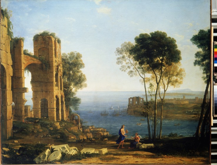 Coast View with Apollo and the Cumaean Sibyl van Claude Lorrain