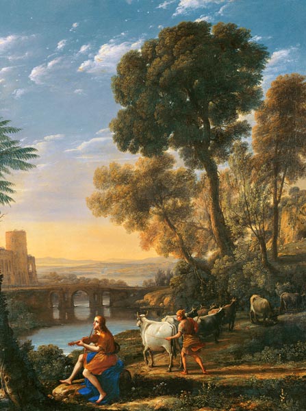 Landscape with Apollo guarding the herds of Admetus van Claude Lorrain