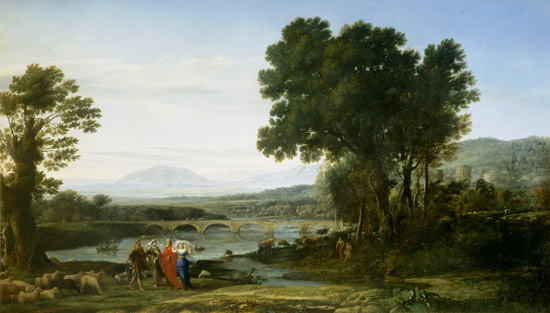 Landscape with Jacob and Laban and Laban's Daughters van Claude Lorrain