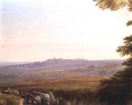 Landscape with Cowherds (detail) van Claude Lorrain