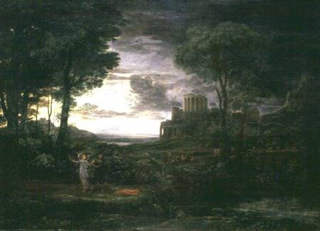 Landscape with Jacob Wrestling with the Angel, or Night van Claude Lorrain