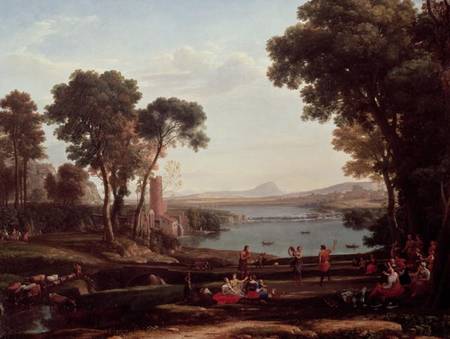 Landscape with the Marriage of Isaac and Rebekah (The Mill) van Claude Lorrain