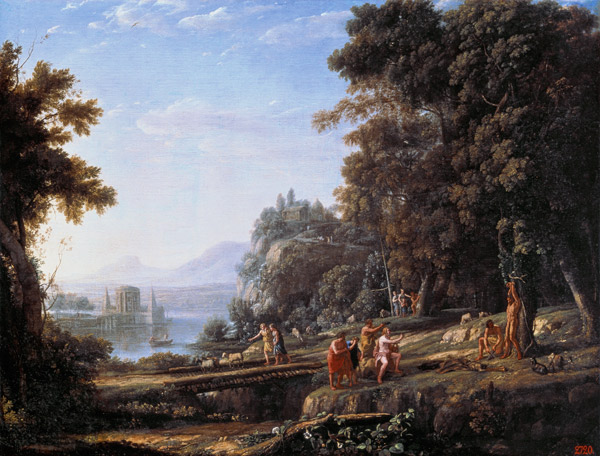 Landschaft mit Apollo und Marsyas. van Claude Lorrain